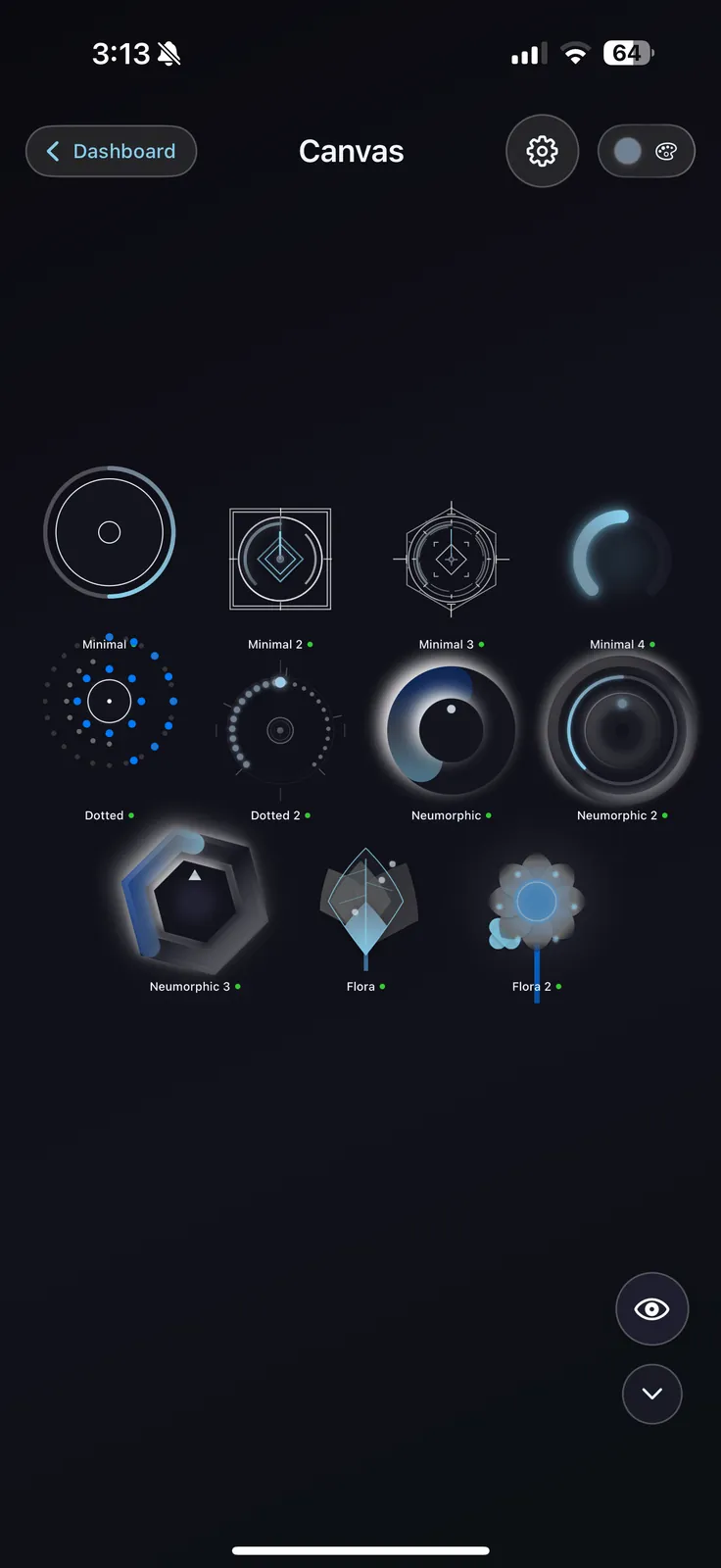Tandem app interface showing the canvas mode with MIDI controls.