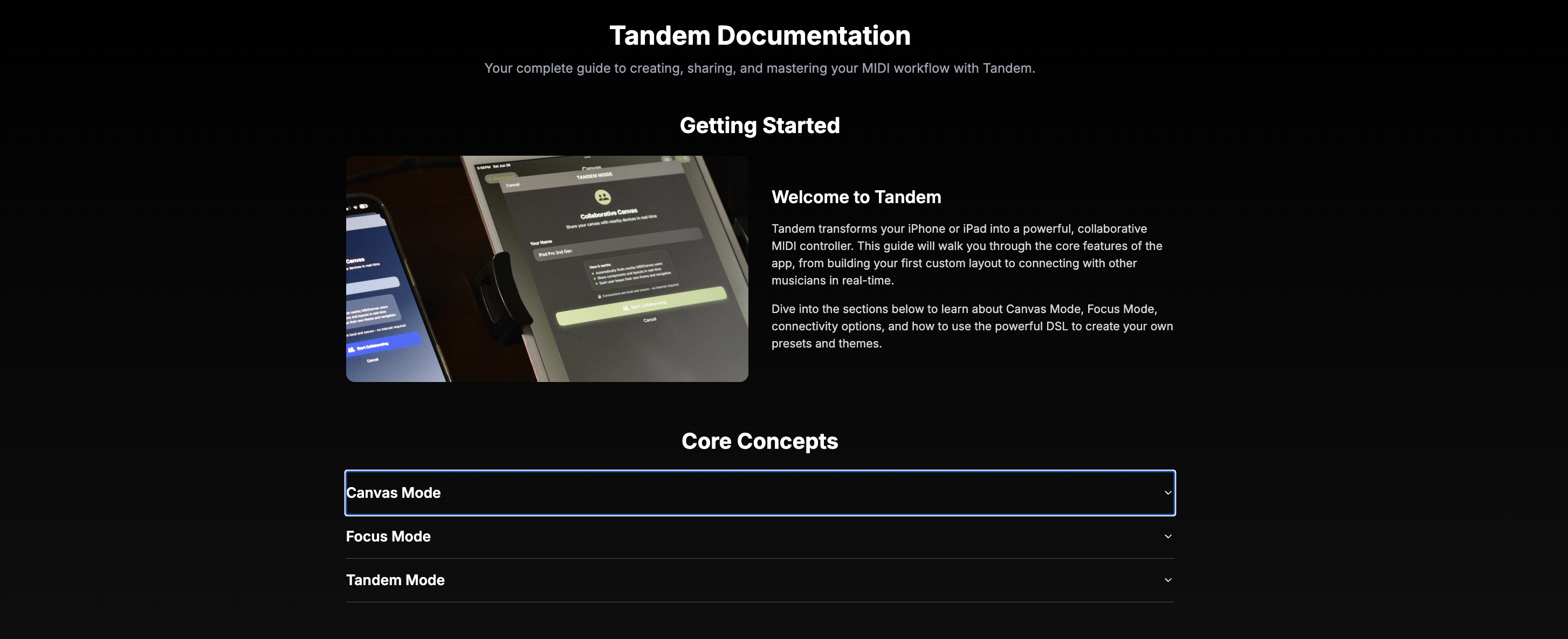 Another view of the Tandem documentation.