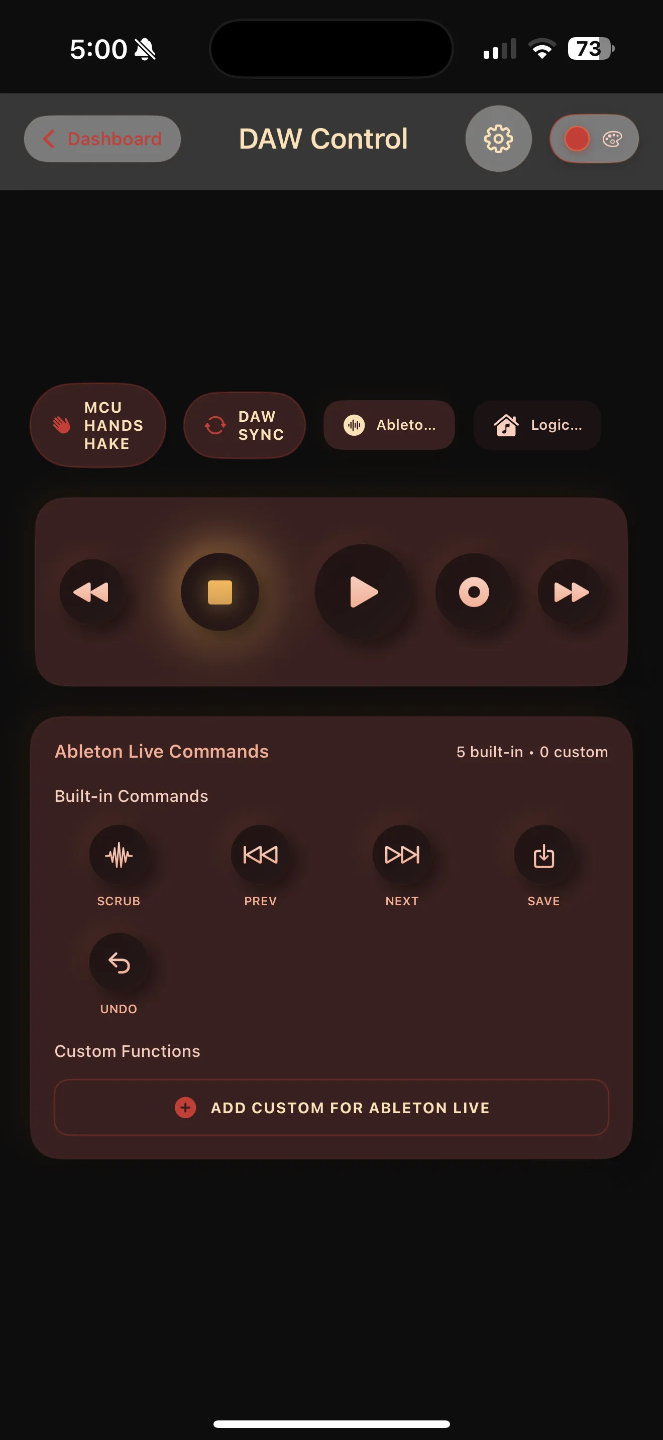 Tandem app interface screenshot 7 - showing controller setup.